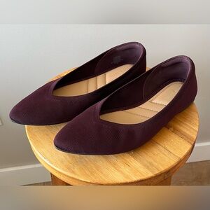 Kelly & Katie Women's Burgundy Jayde Flats 8.5 Almond Toe -office preppy ballet